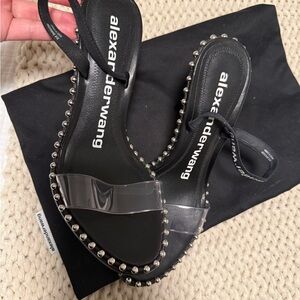 Alexander Wang Black and Silver Studded Sandals